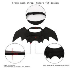 Decor Haustierzubehör-Halloweenkostüm mit Fledermausflügeln für Haustiere – Gruseliges Outfit für Haustiere