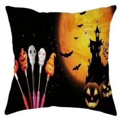 Cozy Haven Bettzeug-Halloween-Kürbis-Kissenbezüge – Dekorative, gruselige Kissen