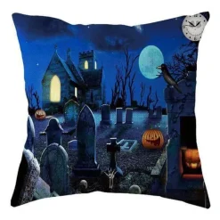 Cozy Haven Bettzeug-Halloween-Kürbis-Kissenbezüge – Dekorative, gruselige Kissen