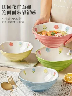 Plates u0026 More Küche & Esszimmer-Handbemalte Ramen-Schüssel aus Keramik – große Nudelschüssel für das Restaurant zu Hause