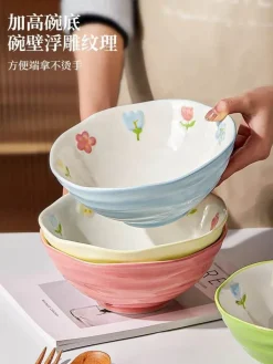 Plates u0026 More Küche & Esszimmer-Handbemalte Ramen-Schüssel aus Keramik – große Nudelschüssel für das Restaurant zu Hause