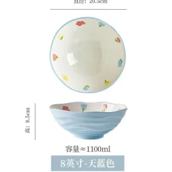 Plates u0026 More Küche & Esszimmer-Handbemalte Ramen-Schüssel aus Keramik – große Nudelschüssel für das Restaurant zu Hause