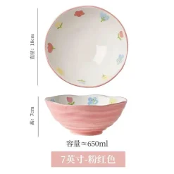 Plates u0026 More Küche & Esszimmer-Handbemalte Ramen-Schüssel aus Keramik – große Nudelschüssel für das Restaurant zu Hause