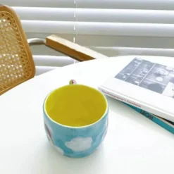 Tom Küche & Esszimmer-Handbemalte Regenbogenblumentasse - Einzigartige Kaffeetasse aus Keramik