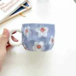 Tom Küche & Esszimmer-Handbemalte Regenbogenblumentasse - Einzigartige Kaffeetasse aus Keramik