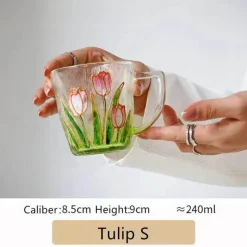 Plates u0026 More Küche & Esszimmer-Handbemalte Teetasse aus Glas – Einzigartiges Weihnachtsgeschenk für Zuhause oder das Büro