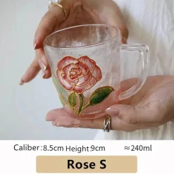 Plates u0026 More Küche & Esszimmer-Handbemalte Teetasse aus Glas – Einzigartiges Weihnachtsgeschenk für Zuhause oder das Büro