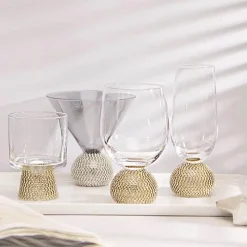 Plates u0026 More Küche & Esszimmer-Handbemalter antiker Kristallkelch - Blumen-Rotweinglas