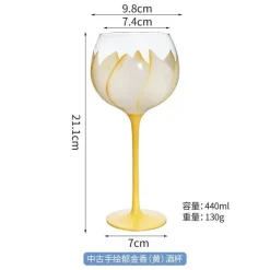 Plates u0026 More Küche & Esszimmer-Handbemalter Weinkelch – Künstlerisches Rotweinglas für Hochzeitsfeiern