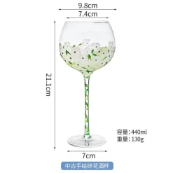 Plates u0026 More Küche & Esszimmer-Handbemalter Weinkelch – Künstlerisches Rotweinglas für Hochzeitsfeiern