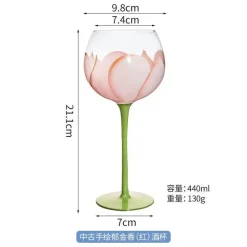 Plates u0026 More Küche & Esszimmer-Handbemalter Weinkelch – Künstlerisches Rotweinglas für Hochzeitsfeiern