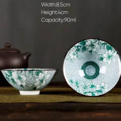 Plates u0026 More Küche & Esszimmer-Handbemaltes Teetassen-Set aus blau-weißem Porzellan – dekoratives Teegeschirr