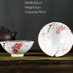 Plates u0026 More Küche & Esszimmer-Handbemaltes Teetassen-Set aus blau-weißem Porzellan – dekoratives Teegeschirr