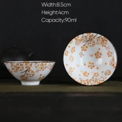 Plates u0026 More Küche & Esszimmer-Handbemaltes Teetassen-Set aus blau-weißem Porzellan – dekoratives Teegeschirr