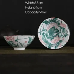 Plates u0026 More Küche & Esszimmer-Handbemaltes Teetassen-Set aus blau-weißem Porzellan – dekoratives Teegeschirr