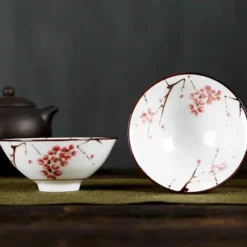 Plates u0026 More Küche & Esszimmer-Handbemaltes Teetassen-Set aus blau-weißem Porzellan – dekoratives Teegeschirr