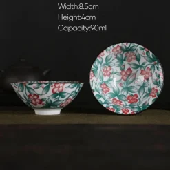 Plates u0026 More Küche & Esszimmer-Handbemaltes Teetassen-Set aus blau-weißem Porzellan – dekoratives Teegeschirr