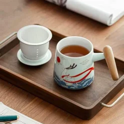 The Cozy Mug Küche & Esszimmer-Handgefertigte Teetasse aus Keramik – Einzigartiger Keramikbecher