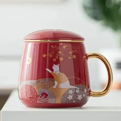 The Cozy Mug Küche & Esszimmer-Handgefertigte Teetasse aus Keramik – Einzigartiger Keramikbecher