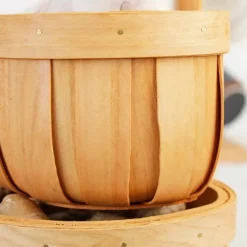 The Culinary Kit Küche & Esszimmer-Handgefertigter Holzkorb - Kunsthandwerkerdekor im französischen Marktstil