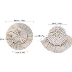 The Gilded Nest Wohndeko-Handgefertigter nordischer Makramee-Untersetzer - Tassentuch-Dekor