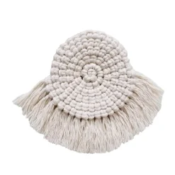 The Gilded Nest Wohndeko-Handgefertigter nordischer Makramee-Untersetzer - Tassentuch-Dekor