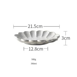 Elegance at the Table Küche & Esszimmer-Handgefertigter Retro-Blumen-Keramik-Essteller - Geschirr im Western-Stil