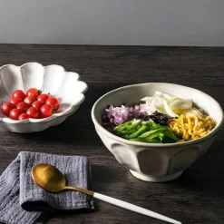 Elegance at the Table Küche & Esszimmer-Handgefertigter Retro-Blumen-Keramik-Essteller - Geschirr im Western-Stil