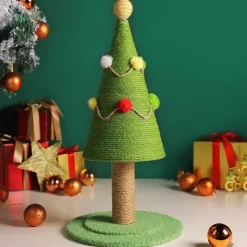 TailTrend Haustierspielzeug-Handgefertigter Weihnachtsbaum-Katzenkratzbaum – Einzigartige Katzenmöbel für weihnachtliche Freude