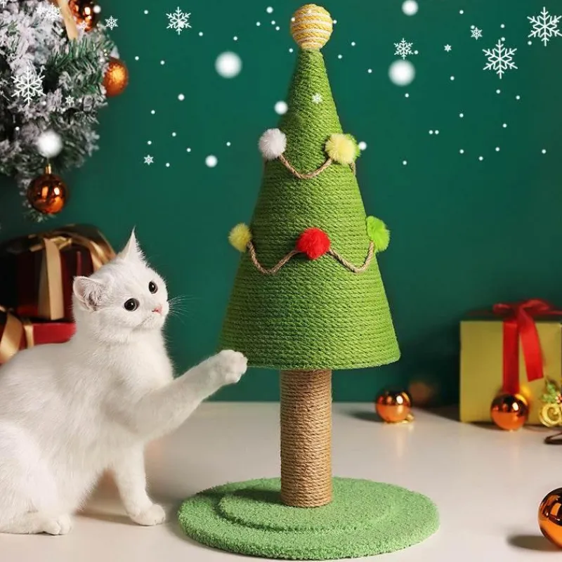 TailTrend Haustierspielzeug-Handgefertigter Weihnachtsbaum-Katzenkratzbaum – Einzigartige Katzenmöbel für weihnachtliche Freude