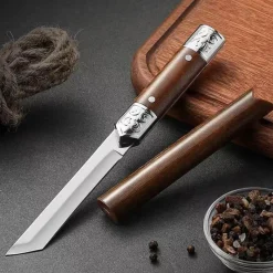 Green Thumb Gear Camping-Werkzeuge|Camping Im Freien-Handgefertigtes japanisches Allzweckmesser – Küchenwerkzeug aus Holz