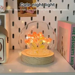 Willow u0026 Whim Beleuchtung-Handgemachte glänzende Tulpen-Nachtlampe - Dekoratives Tischlicht