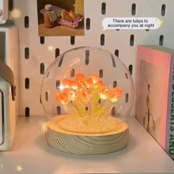 Willow u0026 Whim Beleuchtung-Handgemachte glänzende Tulpen-Nachtlampe - Dekoratives Tischlicht