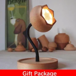 Bright Accents Beleuchtung-Handgemachtes Glockenblumen-Buchenholz-Nachtlicht - Rustikales Wohndekor