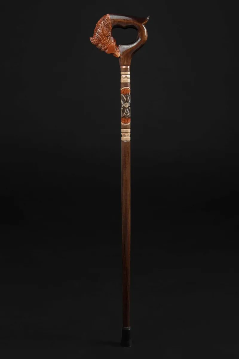 ArtWalkingSticks Mobilitäts- Und Support-Tools-Handgeschnitzte Gehstöcke für Frauen, Fox Pretty Canes