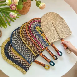 Home Decor Wohndeko-Handgewebte Binsenfächer-Wandkunst – Dekorativer Wohnakzent