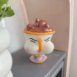 Tom Küche & Esszimmer|Wohndeko-Handgezeichnetes Espressotassen-Set aus Keramik – 237 ml Cappuccino-Untertasse