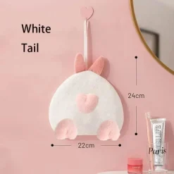 Tom Küche & Esszimmer-Handtuch mit Cartoon-Kaninchen – dicker, saugfähiger Korallensamt für Badezimmer und Küche