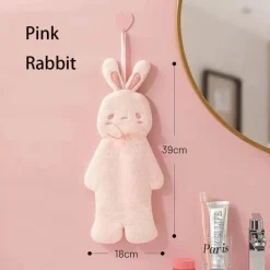 Tom Küche & Esszimmer-Handtuch mit Cartoon-Kaninchen – dicker, saugfähiger Korallensamt für Badezimmer und Küche