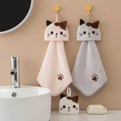 Tom Küche & Esszimmer-Handtuch mit Cartoon-Katze, weicher, dicker Korallensamt für Küche und Badezimmer