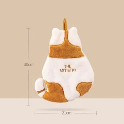 Tom Küche & Esszimmer-Handtuch mit Cartoon-Tieren – weiches Korallenvlies, hohe Saugfähigkeit, Kinderhandtuch