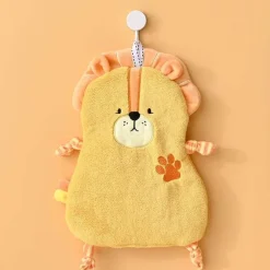 Tom Küche & Esszimmer-Handtuch mit Cartoon-Tieren – weiches Korallenvlies, hohe Saugfähigkeit, Kinderhandtuch