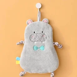 Tom Küche & Esszimmer-Handtuch mit Cartoon-Tieren – weiches Korallenvlies, hohe Saugfähigkeit, Kinderhandtuch