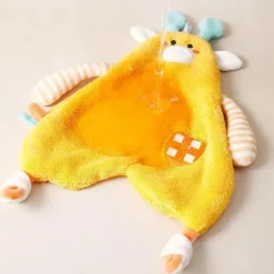 Tom Küche & Esszimmer-Handtuch mit Cartoon-Tieren – weiches Korallenvlies, hohe Saugfähigkeit, Kinderhandtuch