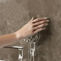 The Blissful Bath Badezimmer-Handtuchhalter mit Saugnapf – Badezimmer-Organizer mit Doppelstange