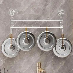 The Blissful Bath Badezimmer-Handtuchhalter mit Saugnapf – Badezimmer-Organizer mit Doppelstange