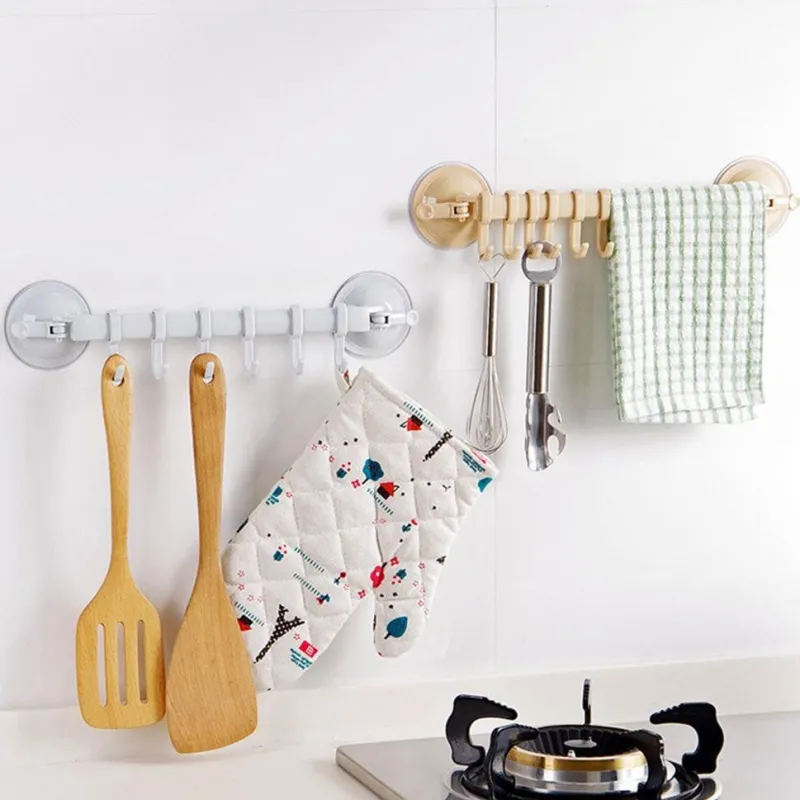 Tranquil Waters Badezimmer|Küche & Esszimmer-Handtuchhalter mit verstellbarem Haken und doppelter Saugnapfhalterung