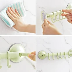 Tranquil Waters Badezimmer|Küche & Esszimmer-Handtuchhalter mit verstellbarem Haken und doppelter Saugnapfhalterung