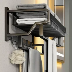 The Blissful Bath Badezimmer-Handtuch-Organizer zur Wandmontage – Elegante Aufbewahrungslösung für das Badezimmer