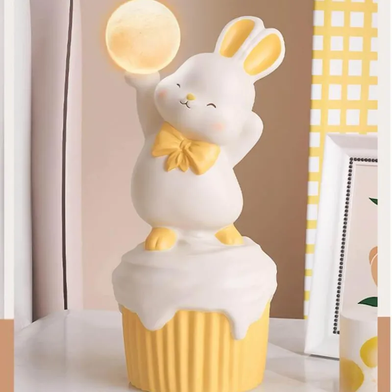 Bright Accents Beleuchtung-Happy Rabbit Tischlampe – Stilvolle Harzbeleuchtung